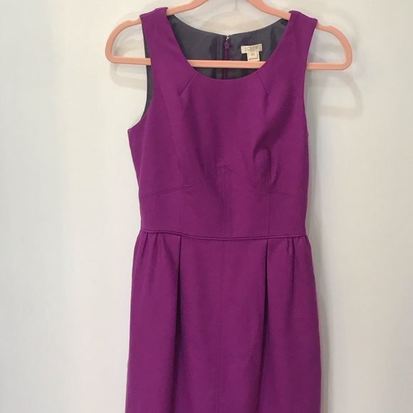- J.Crew Purple Wool dress sz 00 - Picture 6 of 11